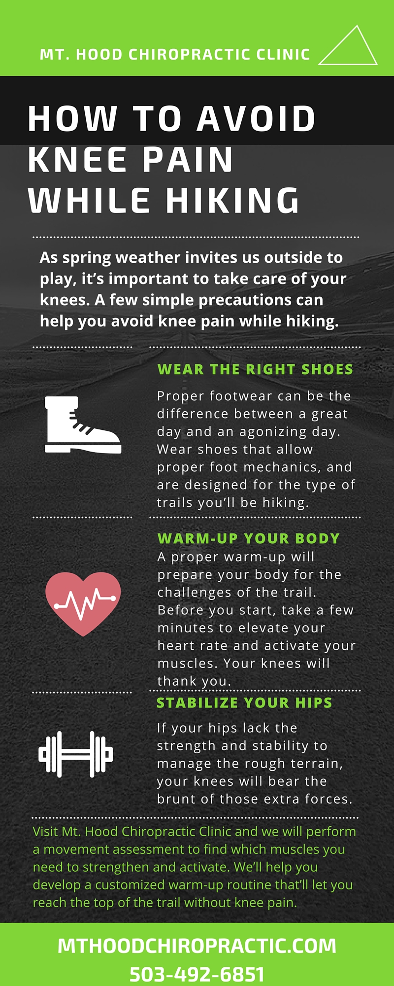 Knee pain while hiking infographic - Knee Pain While Hiking Infographic